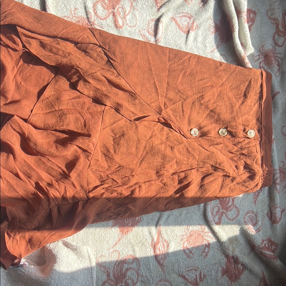 Rust Orange Buttoned Skirt